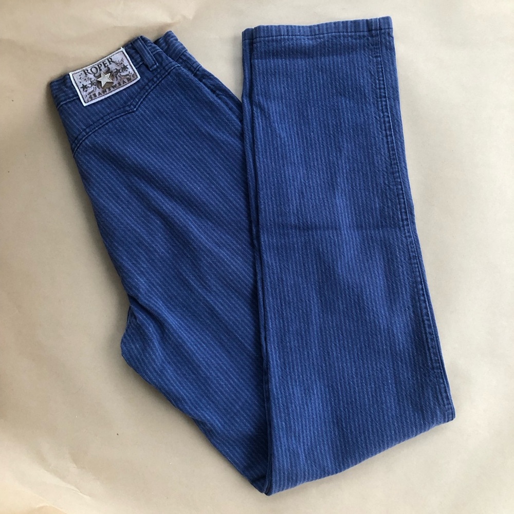 Vintage Pinstriped Blue Jeans